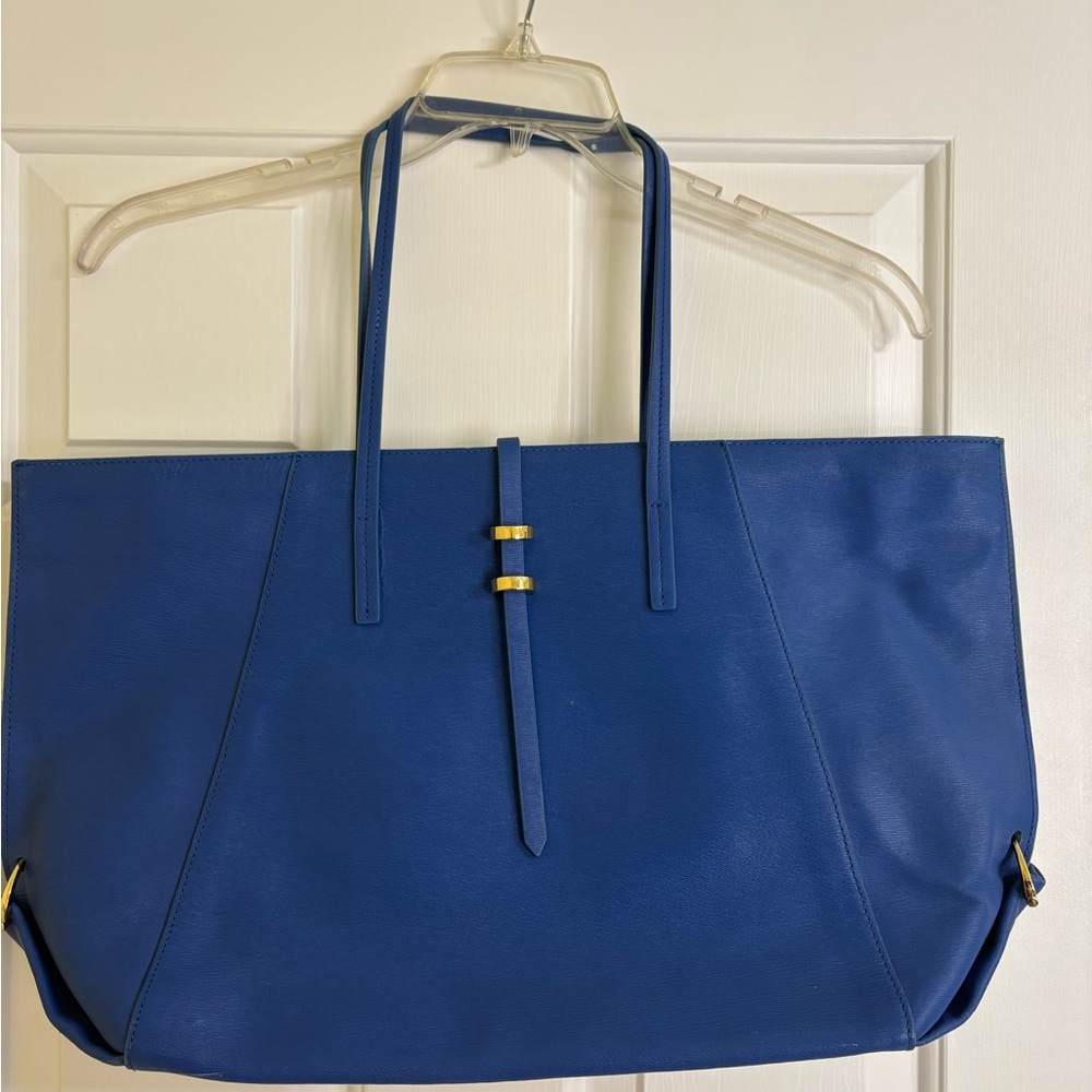 Zac Posen Eartha Folded-Gusset Leather Shopper Tote